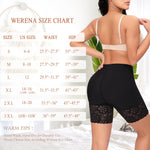 Werena Slip Shorts for Under Dresses Women Anti Chafing Underwear Seamless Boyshorts Panties Lace Under Shorts (#1 Black,XXX-Large)