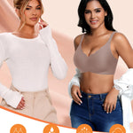Seamless Jelly Sewn in Padded Bras for Women No Underwire Full Coverage Supportive Bralettes Everyday Soft Gel Bra(A1# Coffee(Pure),X-Large)