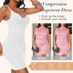 Betaven Shapewear Dress for Women V-Neck Full Slip Dress Seamless Body Shaper Under Dresses Tummy Control Dress,White,Medium