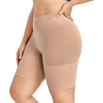 DELIMIRA Women's Tummy Control Shapewear Thigh Slimmer Shorts High Waist Taupe Tan Medium