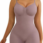 SHAPERX Shapewear for Women Tummy Control Bodysuit Mid Thigh Body Shaper Shorts for a Lifted Look