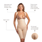 Isavela Second Stage Glute-Lifting Mid-Thigh Bodysuit – High Back, Open Crotch, Compression Recovery (BE14) (Black, 3XL)