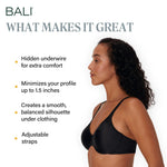 Bali womens Passion for Comfort Underwire Df3385 minimizer bras, Black, 34DD US