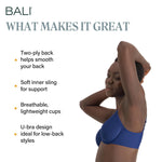 Bali womens Bali Women's One Smooth Ultra Light Convertible Df3439 Full Coverage Bra, In the Navy, 36C US