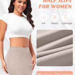 DERCA Half Slips for Women Under Dress Non Cling Lace Trim Slip Skirt Above Knee Underskirt for Dresses (Beige,Small)