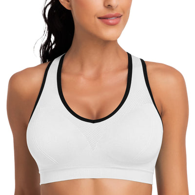Racerback Sports Bras for Women with Pads - High Impact Athletic Tank Tops for Yoga and Workout Brassieres Bra
