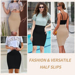 JOYSHAPER Shapewear Dress Half Slip for Women Under Dresses Half Skirt High Waist Slips Dress Built in Shapewear Dress Nude S