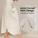MANCYFIT Long Half Slip for Women Under Dress Satin Slip Skirt Extenders 36" Maxi Underskirt Nude XX-Large