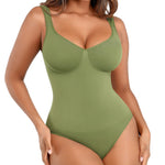 Lover-Beuaty Seamless Shapewear Bodysuits for Women Tummy Control Body Suit V Neck Seamless Body Shaper Black