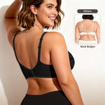 Vertvie Minimizer Bras for Women Full Coverage Underwire Supportive Bra Plus Size Lift Unlined Lace Bralette for Large Bust(Black,36DD)