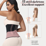 SHAPSHE Waist Trainer for Women Corset Shapewear Tummy Control Cincher Workout Body Shaper with Hooks BLK/X-Large