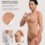 Lover-Beauty Women's Shapewear Bodysuit Tummy Control Body Shaper Seamless Body Shaper Dark Beige XX-Large