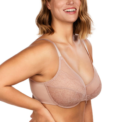 HSIA Minimizer Bras for Women Enchante Full Coverage Underwire Bras Plus Size Lifting Floral Lace Bra for Heavy Breast Dark Pink