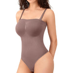 Irisnaya Strapless Bodysuit Shapewear for Women - Tummy Control Body Suit Tube Top Seamless Thong Bodysuit