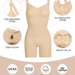 SHAPERX Shapewear for Women Tummy Control Bodysuit Mid Thigh Body Shaper Shorts for a Lifted Look