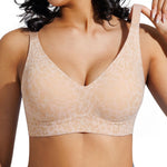Popilush Comfortbale Bras for Women - Seamless No Underwire Push Up Plunge Deep V Bralette with Adjustable Straps Everyday T-Shirt Bra