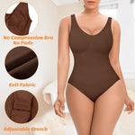 Sculpting Bodysuit Shapewear for Women Tummy Control Body Shaper Cami Seamless Shaping Bodysuit Girdle(C#Coffee Briefs wide straps,XL)