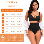 Werena Tummy Control Thong Shapewear for Women High Waisted Body Shaper Panties Shaping Thong Girdle Underwear(03# Mid Rise Lace Black(smoothing),Medium)