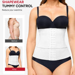 Nebility Waist Trainer for Women Corset Shapewear Tummy Control Segmented Waist Cincher Postpartum Faja Body Shaper with Adjustable Strap(White,X-Large)