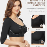 BRABIC Upper Arm Shaper for Women Fajas Post Surgery Compression Sleeves Front Closure Bra Arm Lipo Shapewear Tops(Black, Medium)