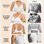 Popilush Bras for Women No Underwire Supportive Comfortable Bralettes Plus Size Bra White