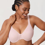 DELIMIRA Women's Minimizer Bra Plus Size Underwire Smooth Full Coverage Seamless Bras Gentle Rose 34E