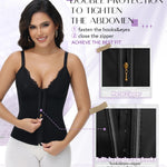 SHAPSHE Corset Waist Trainer For Women Tummy Control Bustier Lace Top Waist Corsets Shapewear Body Shaper with Bra Black