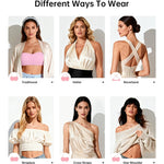 OEAK Supportive Strapless Bras for Women Push Up Wireless Bandeau Bra Non Slip Seamless Bras Comfortable Padded Bralette Sweet Pink XS