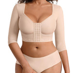 FeelinGirl Upper Arm Shaper for Women Faja Post Surgery Slimming Compression Sleeves Shapewear Tops Khaki S