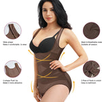 REYEOGO Shapewear Bodysuit for Women Tummy Control Butt Lifter Panty Hi-Waist Trainer Stomach Body Shaper Slimming Girdles(Chocolate Brown, X-Large)