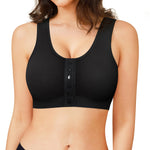 BRABIC Front Closure Compression Full Coverage Bras for Women Post Surgery Everyday Black