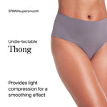 SPANX SPANXsupersmooth Undie-tectable Thong - Comfortable Core Control - Invisible Shapewear - Women No Show Thong Underwear - Mythical Grey - Medium