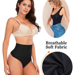 Werena Tummy Control Thong Shapewear for Women Seamless Shaping Novelty Thong Panties Body Shaper Underwear(02# Black-no boning,Large)