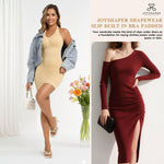 JOYSHAPER Shapewear Slips for Under Dress Halter Dress Bra Shapewear Slip with Built in Bra for Women One Piece Nude Slip Skirts Nude M
