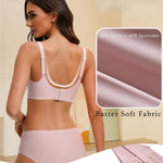 Showyoo Wireless Bras for Women Seamless Bralette Full Coverage Everyday Bra Lace Trim Wire-Free Comfort Daily Bras Dusty Rose M