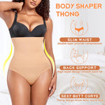 Werena Tummy Control Thong Shapewear for Women High Waist Shaping Underwear Seamless Shaper Panties(C# Beige (High Waisted), Small)