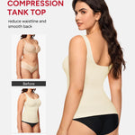 Nebility Shapewear Tank Tops for Women Seamless Compression Tank Top Body Shaper Tummy Control Square Neck Camisole Tops(Beige,3X-Large)