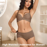 XEENRXU Seamless Underwear for Women No Show No Panty Line Womens Panties High Waisted Ladies Comfortable Stretch Briefs 5 Pack