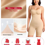 Nebility Shapewear Bodysuits for Women Tummy Control Body Shaper Seamless Waist Trainer Lace Body Suit(Beige,Small)