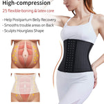 YIANNA Waist Trainer for Weight Loss-Women Cincher Slimmer Latex Corset Underbust Body Shaper, Size 2XL (Black)