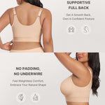 SHAPELLX Compression Bras for Women Post Surgery Front Closure Bras Wireless Mastectomy Bra Adjustable Straps Beige M