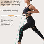 Curvphilo Women's Compression Leggings Butt Lifting Work Out Athletic Gym High Waist Tummy Control Stretchy with Pockets (M/L, Black)