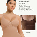 FeelinGirl Womens Compression Tank Tops Tummy Control Shapewear Tops Camisole Tops Seamless V Neck Slim Tank Sand M