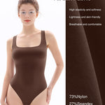 Popilush Double Lined Square Neck Body suits Backless Bodysuit Tank Tops Comfortable Bodysuits Tops