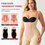 Nebility Full Body Shapewear Bodysuits for Women Tummy Control Body Shaper Open Bust Mid-Thigh Body Suit