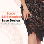 MANCYFIT Half Slips for Under Dresses Slip Skirt Extender for Women Underskirt Lace Trim A-Line Knee Length Black Large