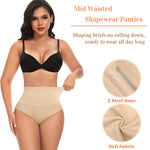 Werena Shapewear for Women Tummy Control Body Shaper High Waitsed Shape wear Panties Shaping Girdle(#A2 Mid Waist Beige(seamless),Large)