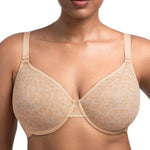 HSIA Minimizer Bras for Women Full Coverage Underwire Unlined Leopard Mesh Plus Size Convertible Bra for Big Busted Light Beige 36DD