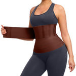 FeelinGirl Waist Trainer for Women Tummy Control Trimmer Belt One Size Waist Cincher Snatch Bandage Wrap Plus Size Body Shaper Brown