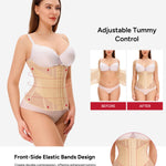 Nebility Waist Trainer for Women Corset Shapewear - Mesh Faja Body Shaper Waist Cincher Tummy Control Girdle Daily Wear Beige